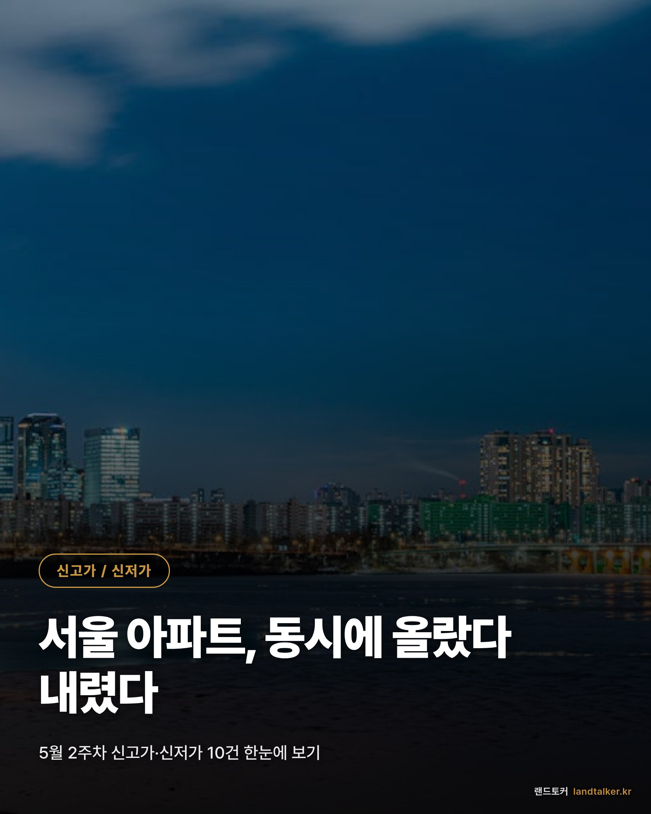 서울 아파트 신고가·신저가 혼합 단지 TOP 10 리포트 (2026년 5월 2주차)